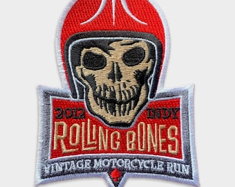 Rolling Bones Indianapolis Vintage Motorcycle Run 2012 Embroidered Jacket Patch