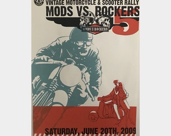 MODS vs ROCKERS Chicago 2009 Limited Edition Silk Screen Poster