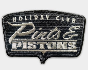 Pints & Pistons Chicago "Holiday Club" Embroidered Jacket Patch (Black)