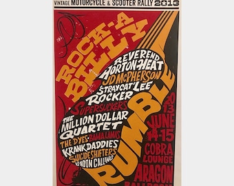 MODS vs ROCKERS Chicago 2013 "Rockabilly Rumble" Limited Edition Silkscreen Poster