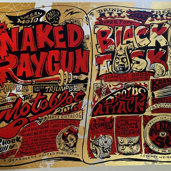 MOTOBLOT 2016 "Naked Raygun" Limited Edition Silkscreen Poster