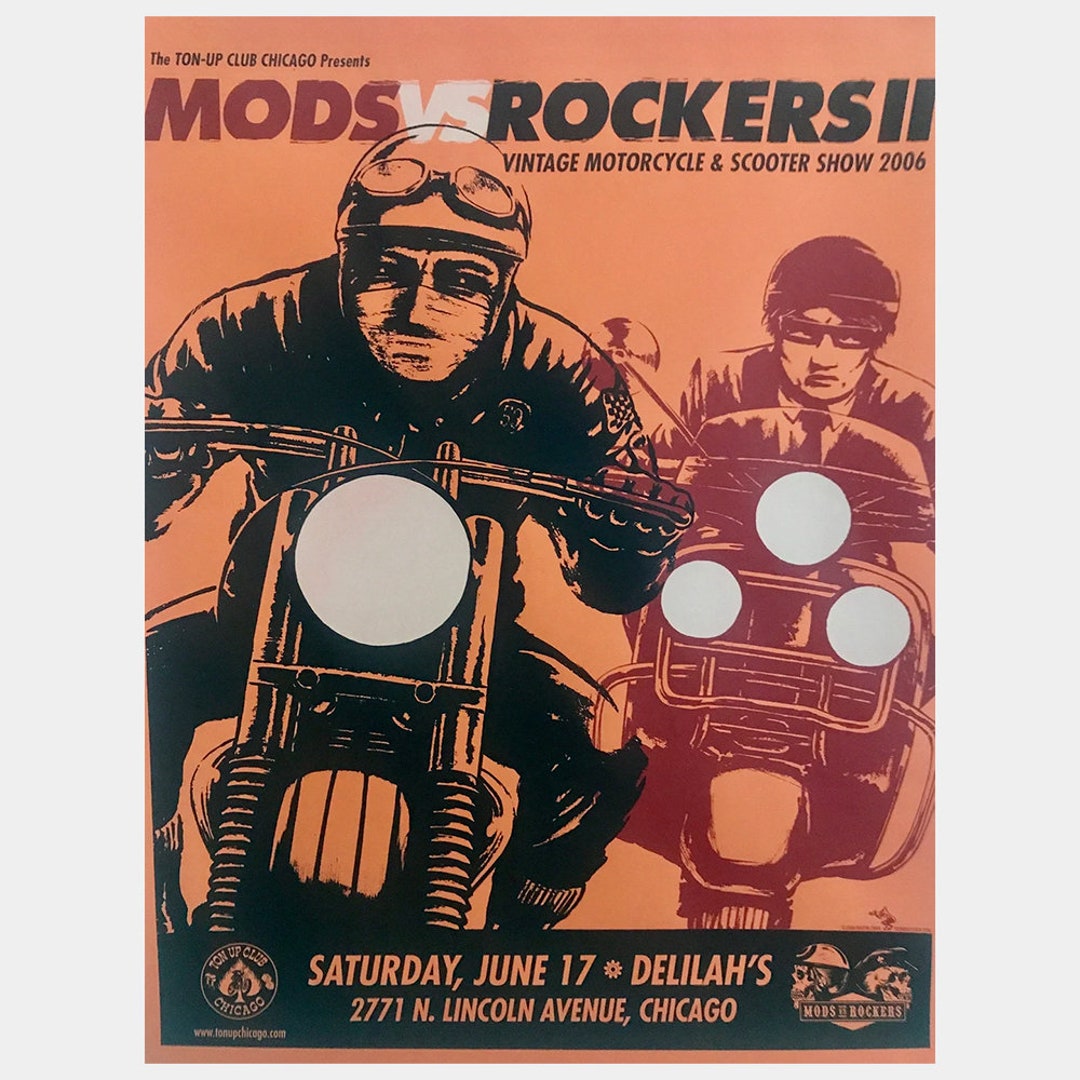 Mod Vs Rocker Fashion MODS Vs ROCKERS Chicago 2006 Silkscreen Poster - Etsy