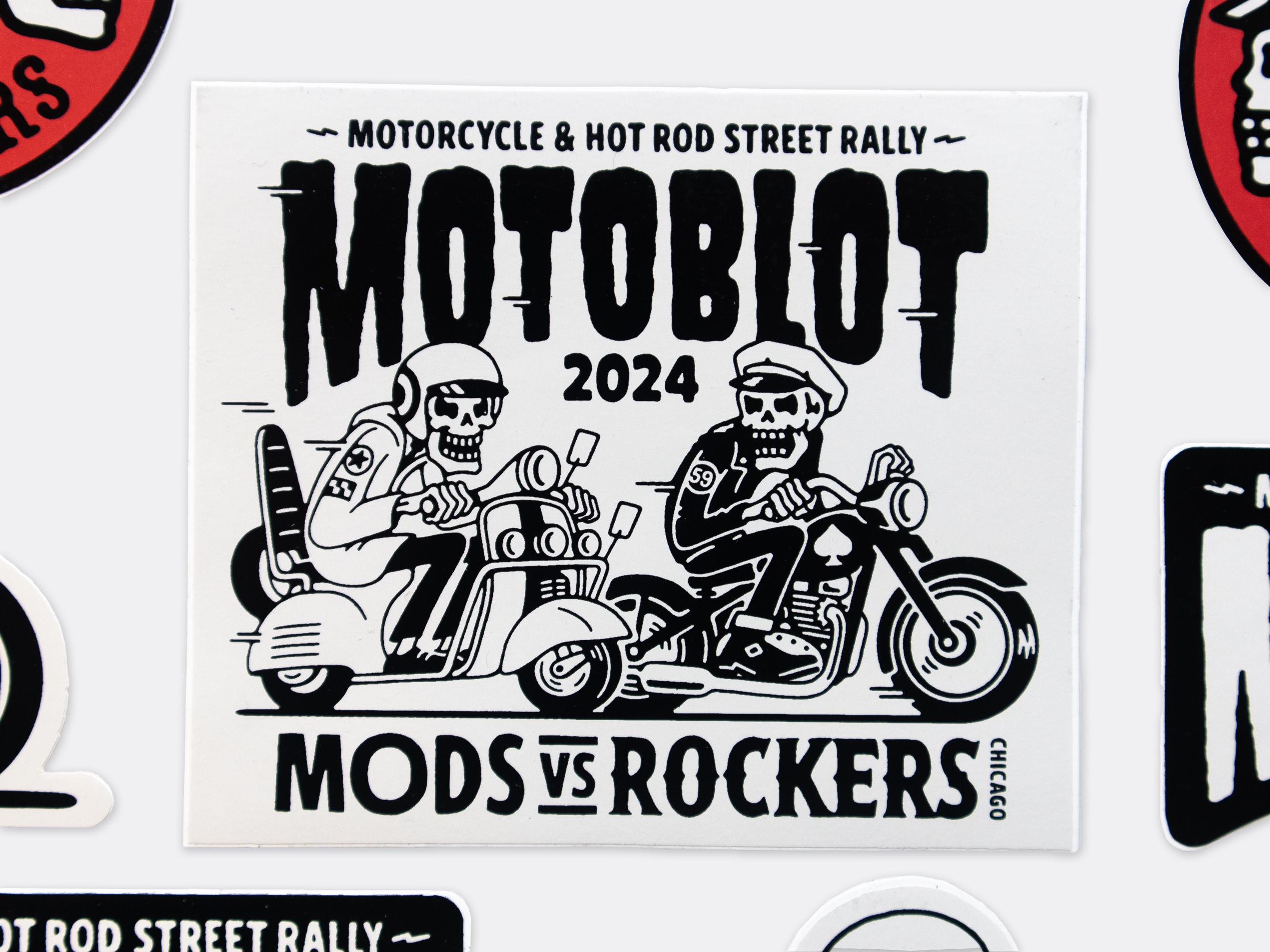 Motoblot 2024 Jumbo Sticker Pack - Mods Vs Rockers Chicago 20th ...