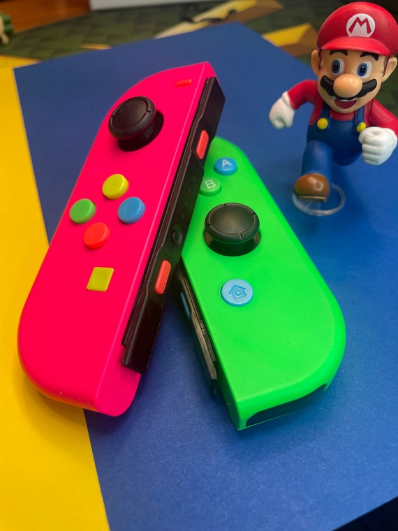 Custom Retro Neon Donkey Kong Green and Pink Nintendo Switch 