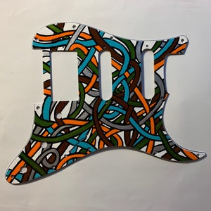 Sues’s Handpainted HSS Stratocaster pickguard- Cords 1