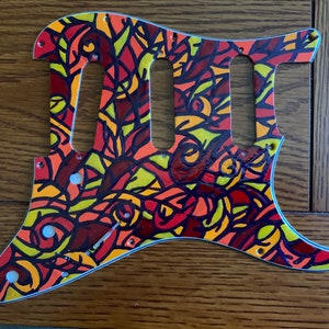 Sue’s Handpainted Stratocaster SSS pickguard- Streamers