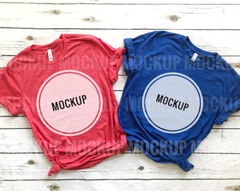 Bella Canvas 3001 Red White Blue T Shirt Mock Up July 4th Etsy