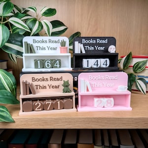 Book Counter, Books Read This Year, Book Lover Gift, Bookshelf Decor, Book Club Gifts, Bookish Library Decor, Bookworm, Reading Challenge