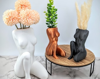 Female Body Vase - Naked Torso - Goddess Statue - Dried Pampas Artificial Flower Vase - Human Body Art