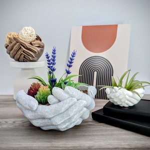 Hands Planter - Hand Bowl - Storage Tray - Cache All Organizer - Hands Plant Pot - Jewelry Holder - Prayer Hand Pot - Planters with Drainage