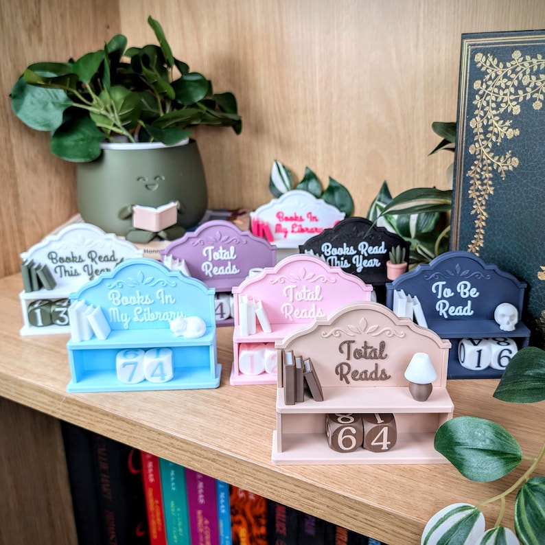 Comptoir de livres, Livres lus cette année, Cadeau pour amateur de lecture, Déco d'étagère, Cadeaux club de lecture, Déco bibliothèque livresque, Rat de bibliothèque, Défi lecture image 5