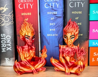 Fire Sprite Bookshelf Decor, Booknook Lehabah Figurine, Crescent City Library Decor, Fantasy Shelf Accessory, Sarah J. Mass Bookish Merch