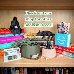 Cute Planter Book, Book Lover Gift, Unique Plant Pot Reading, Indoor ...