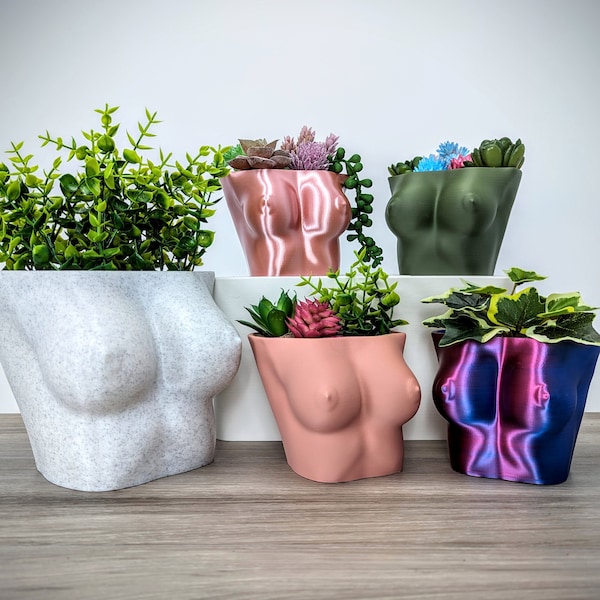 Boobplanter - naaktbloempot - vrouwenborstplantenbakken - coquette - eigenzinnig huisdecor - bloempot - grappige potten met drainage - cadeaus voor haar