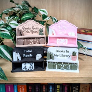 Book Counter, Books Read This Year, Book Lover Gift, Bookshelf Decor, Book Club Gifts, Bookish Library Decor, Bookworm, Reading Challenge