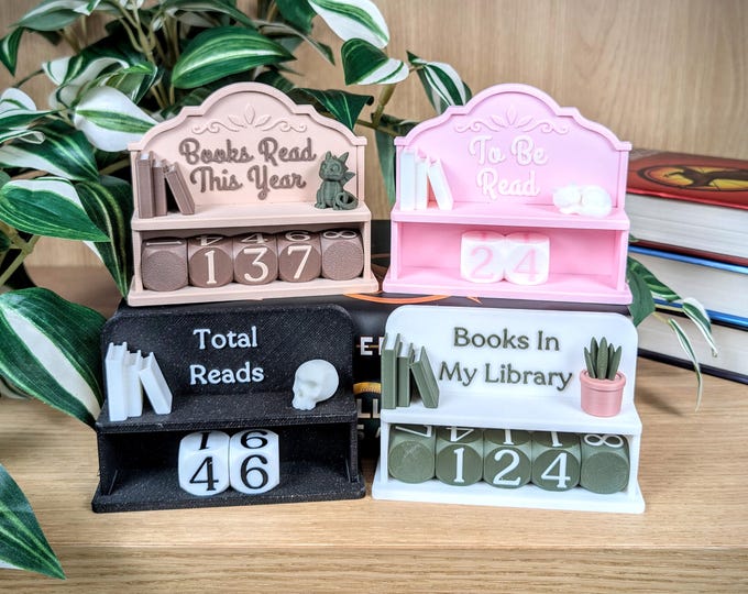 Book Counter, Books Read This Year, Book Lover Gift, Bookshelf Decor, Book Club Gifts, Bookish Library Decor, Bookworm, Reading Challenge