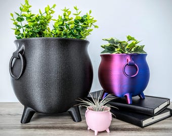 Hexenkessel Übertopf - Halloweendekoration - Herbstdeko - Hexentopf - Gothic Pflanzgefäße - Hexenkessel Candy Bowl