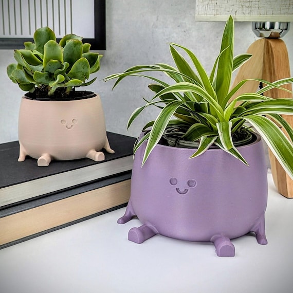 Plant Pot, Drainage and Tray, Cute Happy Face Indoor Succulent Planter,  Houseplant Lovers Kawaii Decor Dorm Gift, Flower Pot for Cozy Home - Etsy