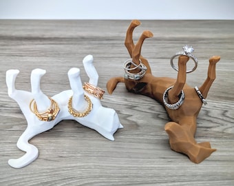 Soporte para anillos con forma de perro o gato, soporte único para exhibir anillos, regalo de compromiso, soporte para anillos para niñas y mujeres, regalo para ella, regalo de Navidad