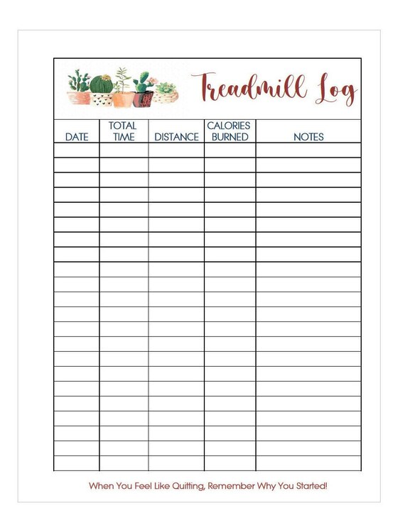 Printable Treadmill Log Printable Word Searches