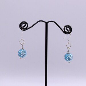 10mm Blue Acrylic Dot Earrings