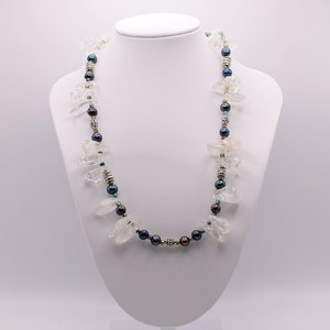 Ice Flake and Pearl Necklace Set