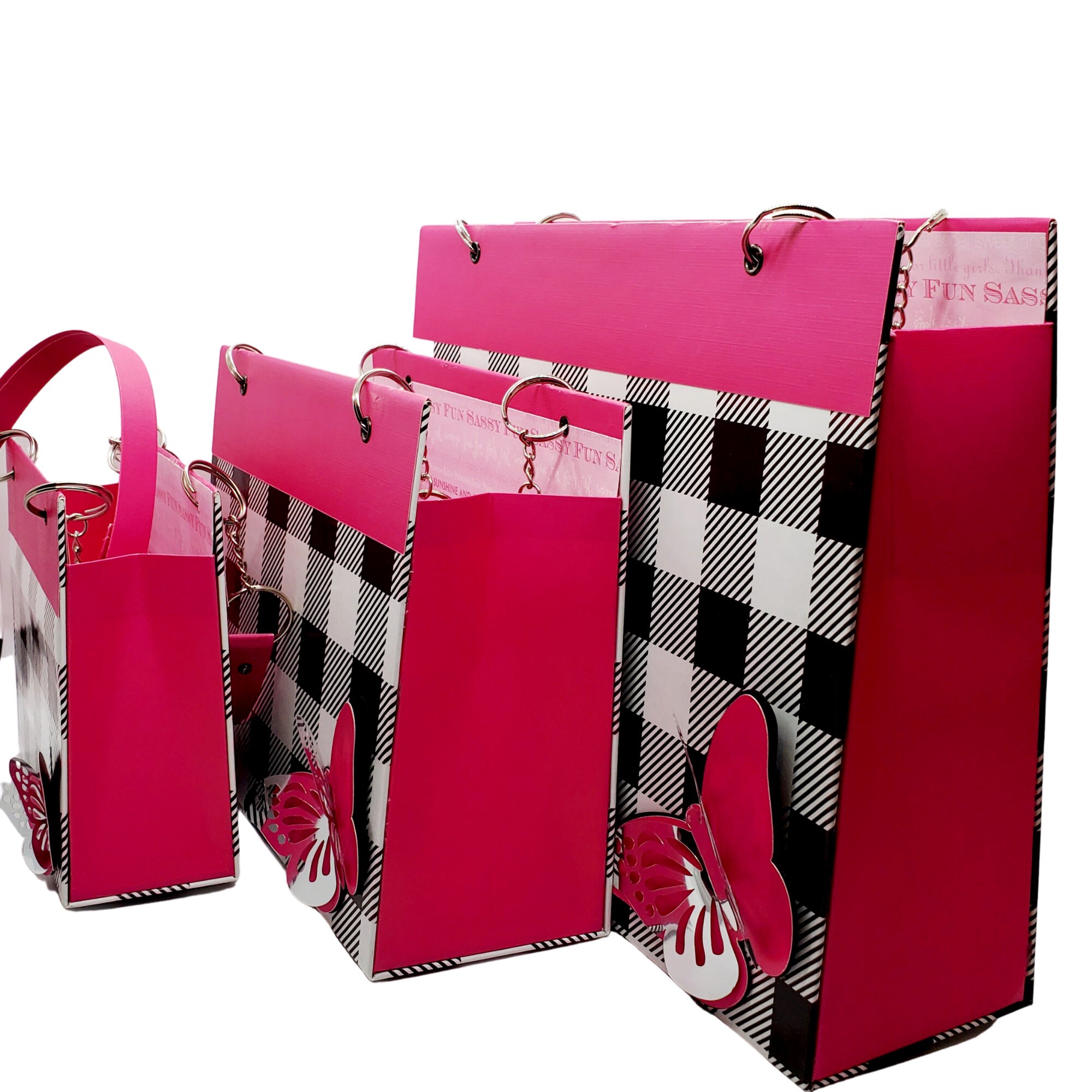 Pink and Black Paper Purse Gift Bag Etsy