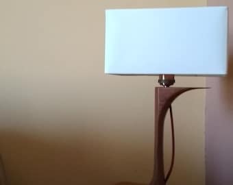 Mahogany wood decorative lamp with fabric cable ,table lamp,  wood lamp, wood lighting