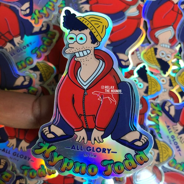 All Glory to the HYPNO-TODD - Bojack Horseman x Futurama | Todd Chavez | Holographic Water Bottle Sticker | Laptop Decal