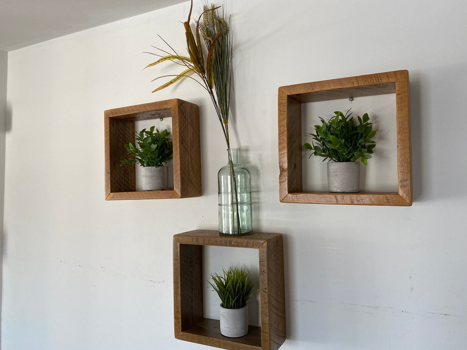 Reclaimed Authentic Barnwood Cube Style Shelves Etsy Canada
