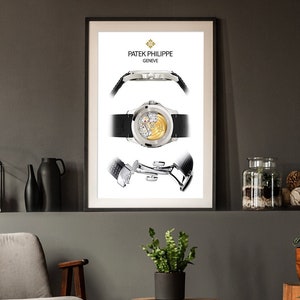 Patek Philippe Aquanaut Black Dial Poster | Luxury Watch Art Print | Gift for Watch Collectors & Modern Horology Enthusiasts