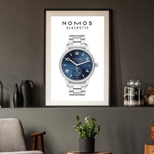 Nomos Club Sport Blue Poster | Luxury Watch Art Print | Nomos Watch Print | Gift for Watch Lovers | Horology Decor