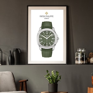 Patek Philippe Aquanaut Green Dial Poster | Luxury Watch Print | Horology Wall Art for Collectors | Gift for Watch Lovers