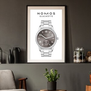 Nomos Club Sport Grey Poster | Luxury Watch Art Print | German Watch Design | Gift for Watch Enthusiasts