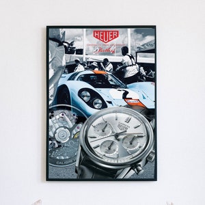 Carrera 160th Anniversary Watch Poster | Chronograph Art Print | Gift for Watch Collectors & Motorsport Enthusiasts