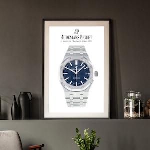 Audemars Piguet Royal Oak Blue Dial Poster | Luxury Watch Art Print | Gift for Watch Enthusiasts