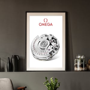 Omega 8806 Movement Watch Poster – Luxury Mechanical Watch Art Print, Horology Wall Decor for Watch Collectors & Enthusiasts