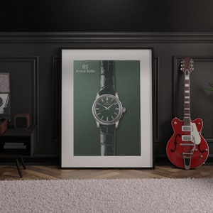 Grand Seiko Green dial poster, Gift ideas for men, Watch poster, watch print, watch art