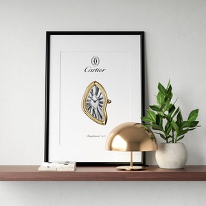 Cartier Crash Watch Poster | Luxury Watch Art Print | Unique Watch Poster for Watch Lovers | Timepiece Art Decor