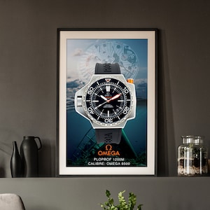 Ploprof 1200M Poster | Dive Watch Wall Art | Omega-Inspired Print for Collectors | Gift for Horology & Deep Sea Watch Fans