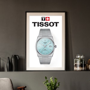 PRX Light Blue Dial Watch Poster | Swiss Watch Wall Art | Gift for Watch Enthusiasts & Modern Timepiece Collectors