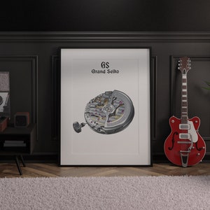 Grand Seiko Hi-Beat Movement Poster | Watch Mechanism Art Print | Gift for Watch Collectors & Horology Enthusiasts