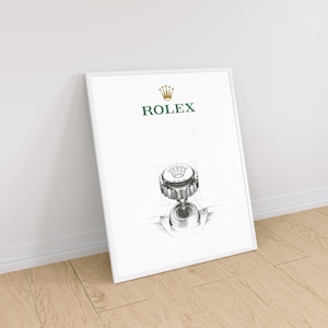 Rolex Submariner Crown Print | Dive Watch Poster | Luxury Watch Wall Art | Horology Gift for Watch Collectors | Minimalist Timepiece Decor