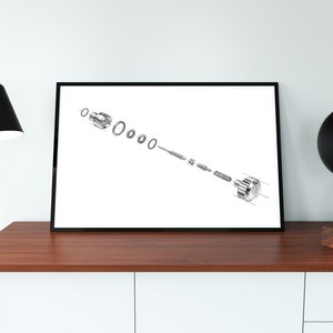Watch Stem Assembly Poster | Mechanical Watch Movement Art Print | Horology Wall Art Gift for Watchmakers & Collectors
