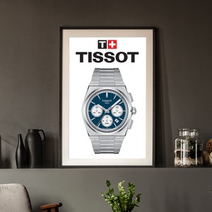 PRX Chronograph Watch Poster | Modern Watch Art Print | Gift for Watch Collectors | Swiss Timepiece Wall Decor