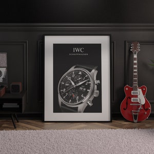 IWC Chronograph Watch Poster | Luxury Watch Art Print | Gift for Watch Collectors and Enthusiasts