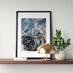 Affiche de montre, Explorer 1016, affiche de l'Everest, idées cadeaux pour homme, impression de montre, oeuvre d'art de montre