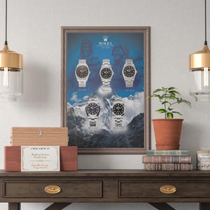 Watch poster, Explorer Design History poster, Rolex art, Gift ideas for men, watch print, watch art
