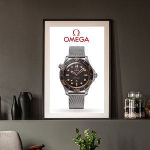 Omega Sea Master 300 Watch Poster | James Bond Watch Art | Diver Watch Print | Gift for Watch Collectors