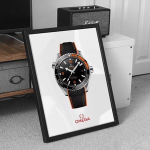 Omega Seamaster Planet Ocean Poster | Luxury Dive Watch Art Print | Gift for Watch Enthusiasts